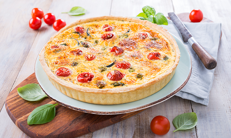 Roasted vegetable quiche